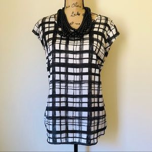 The Limited Black and White Career Top